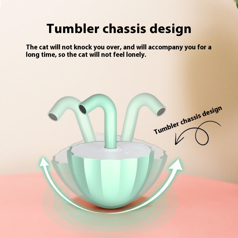 Umbrella Laser Cat Toy tumbler base features