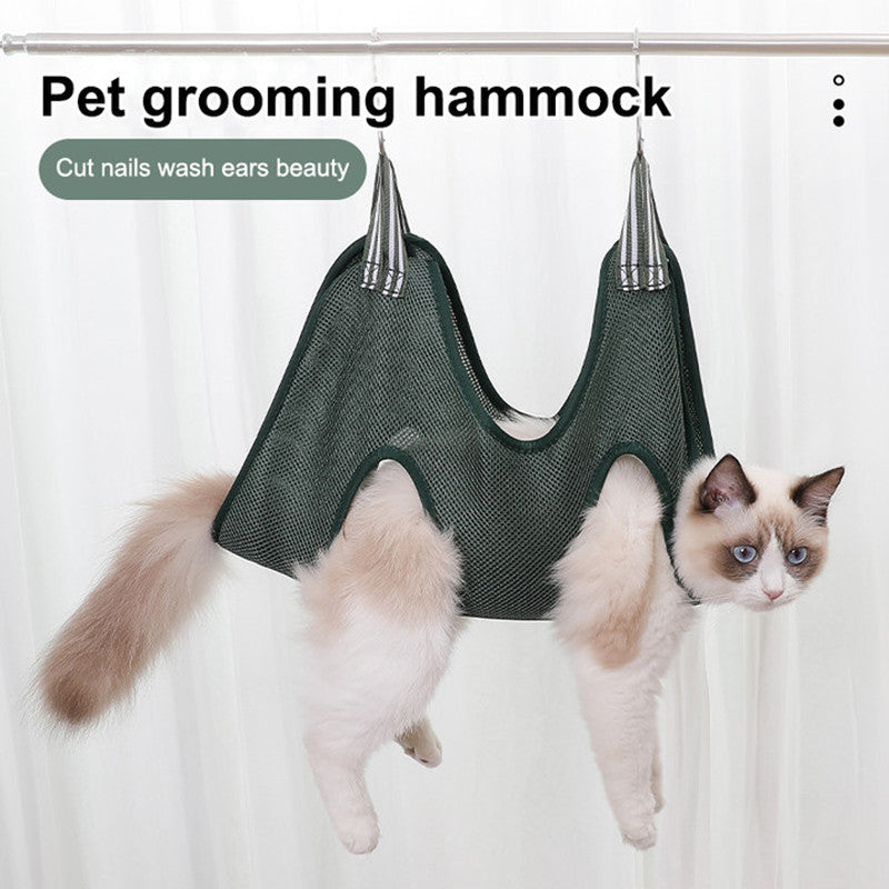 Cat in the Pet Grooming Hammock