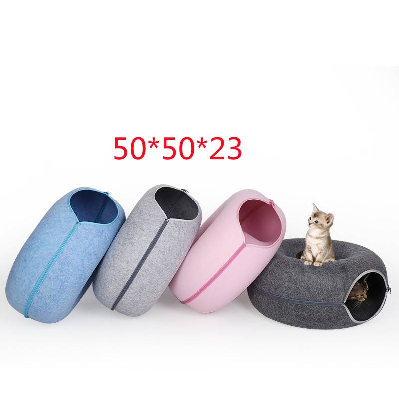 Felt Donut Cat Tunnel Bed size details