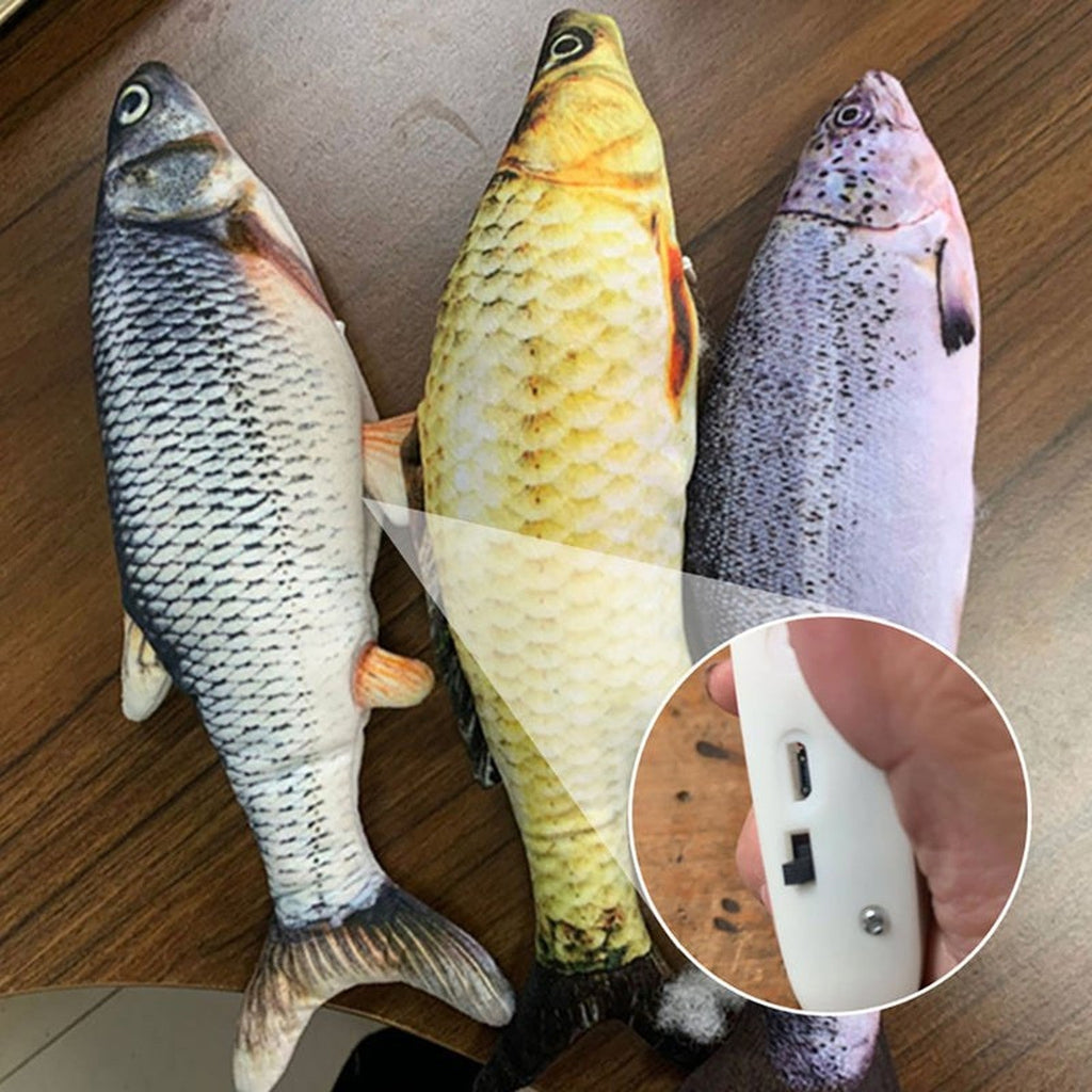 Flopping fish cat toy