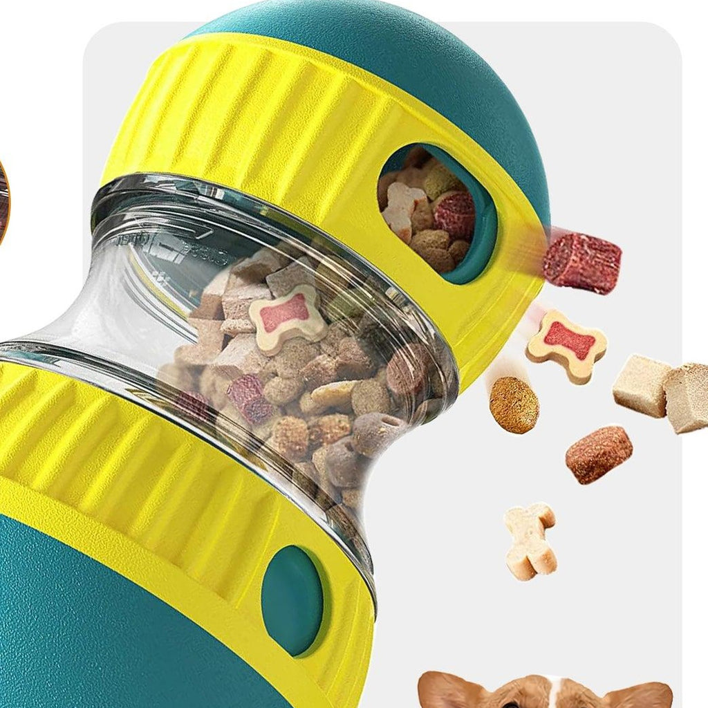 Close-up of the treat puzzle ball releasing kibble
